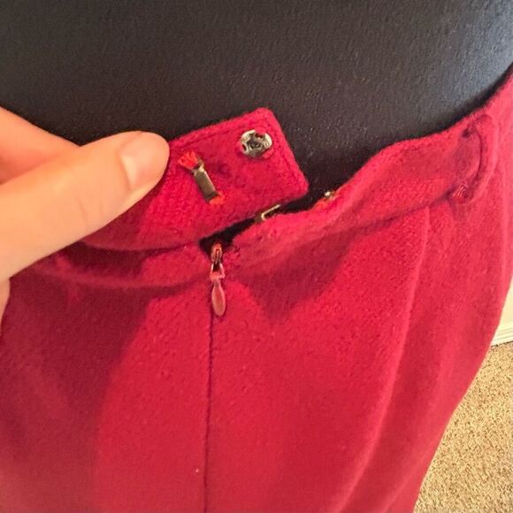 Small BURBERRYS Vintage Red Skirt - Picture 7 of 9